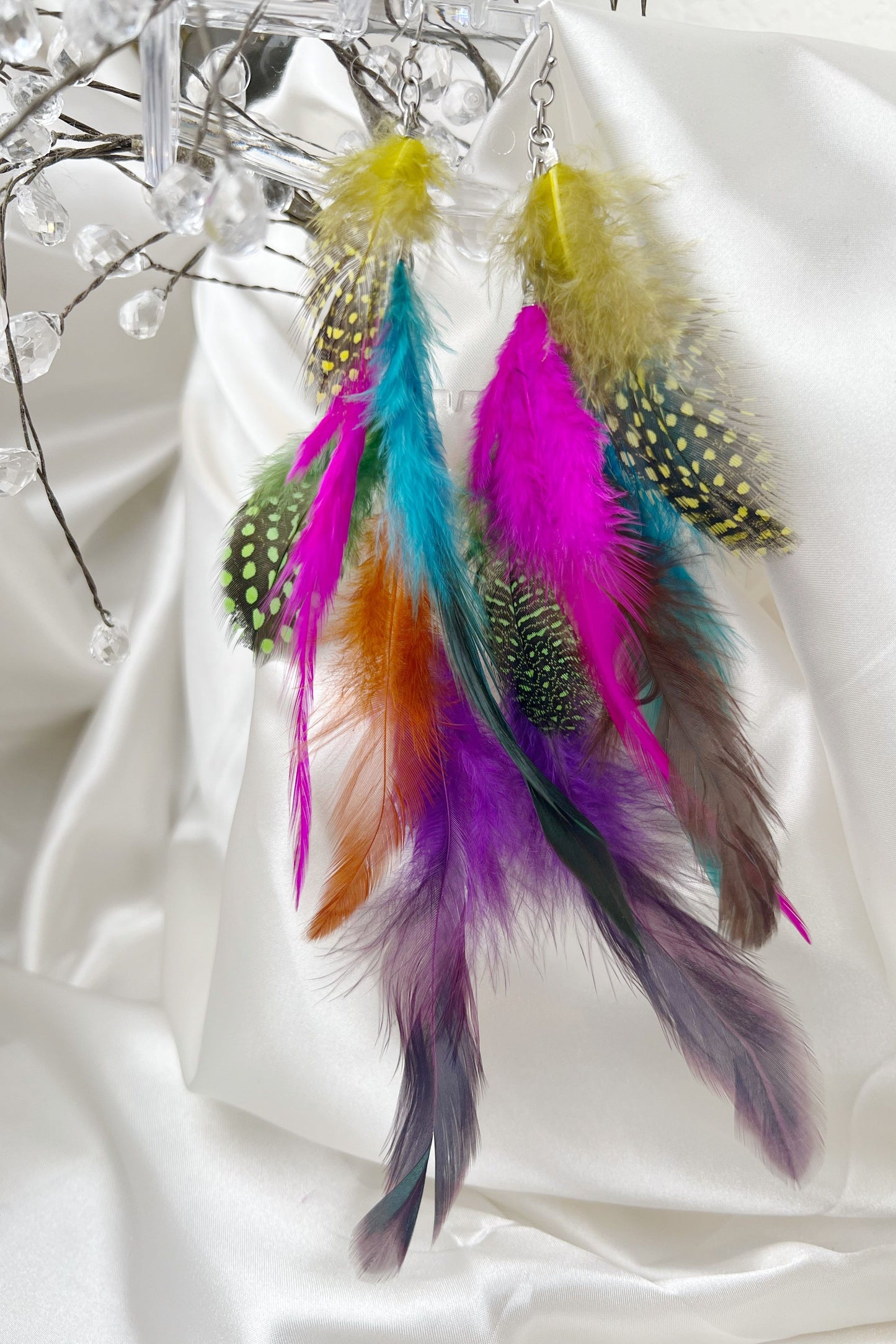 Flowing Feathers & Chains Earring Collection