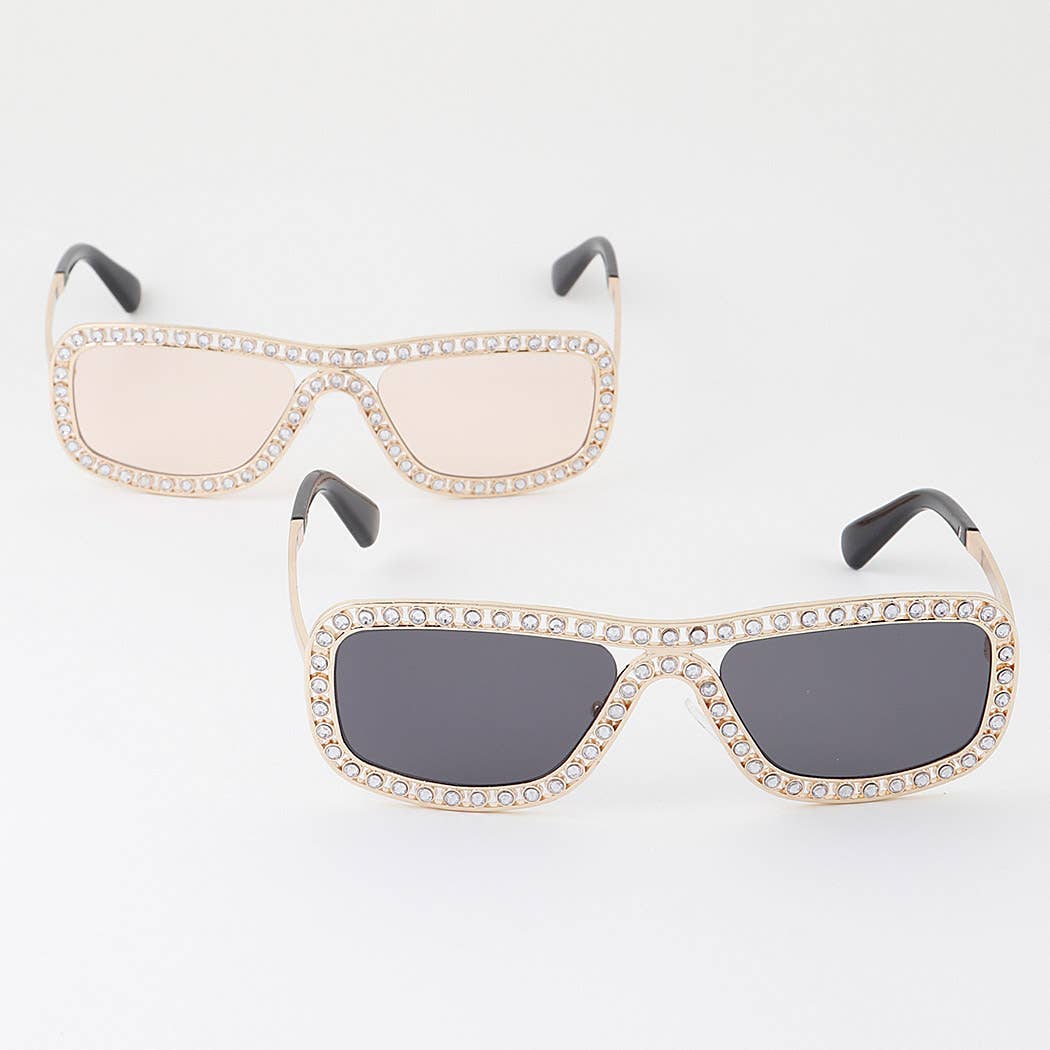 Crystal Rhinestone Wrap Around Sunglasses