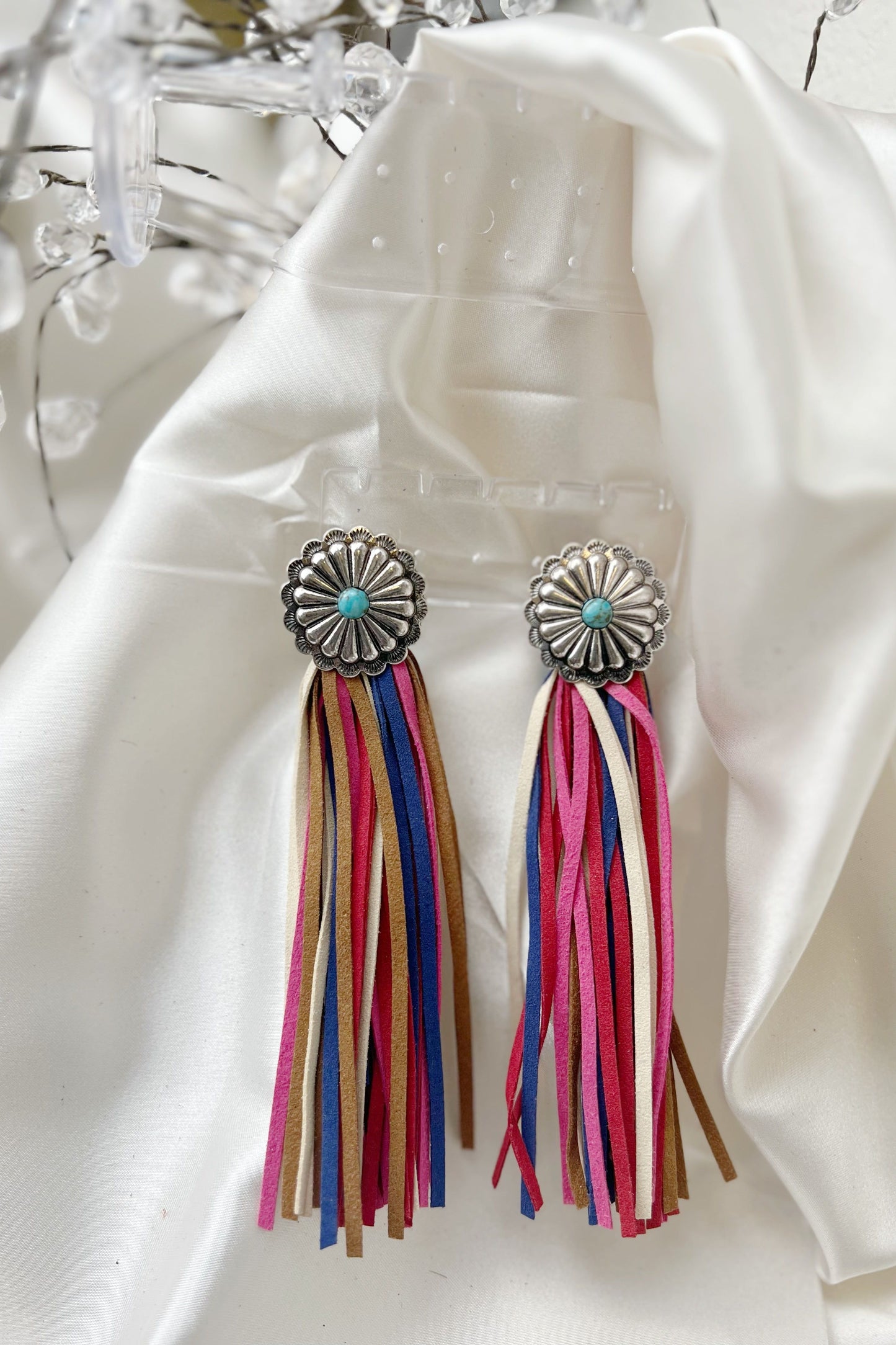 Western Rainbow Tassel Earrings