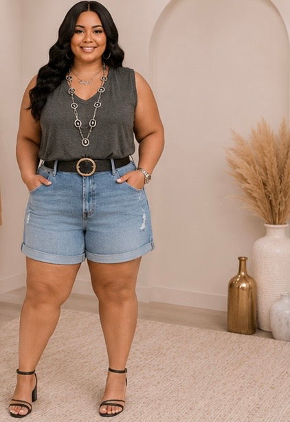 Denim Bermuda: Plus Size Shorts