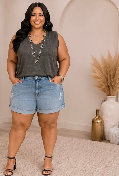 Denim Bermuda: Plus Size Shorts