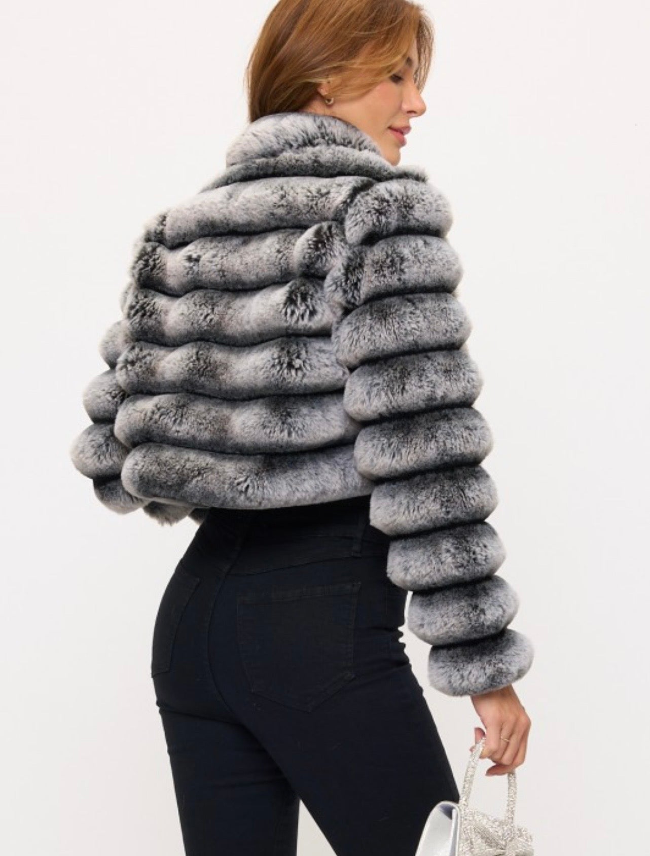 Faux Chinchilla Crop Jacket