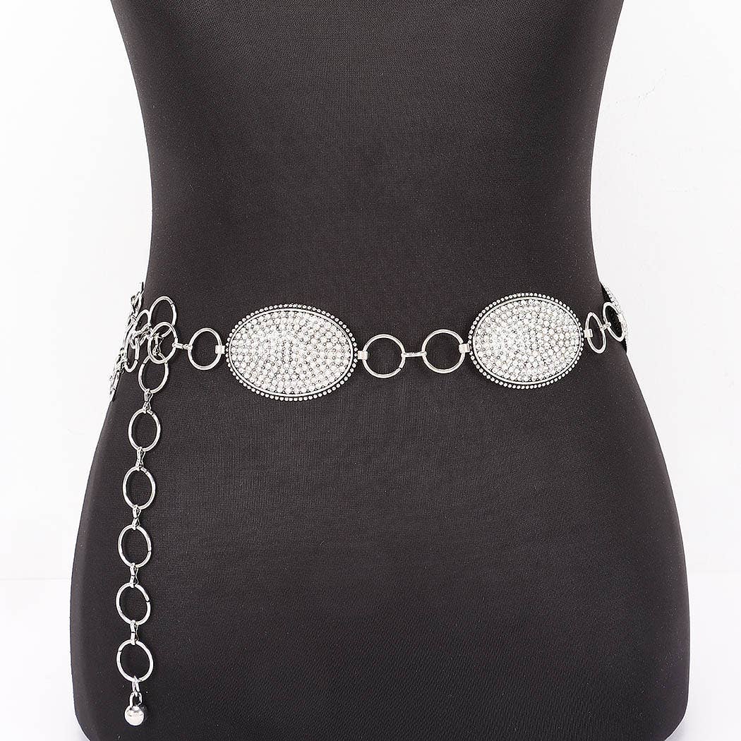 All Glam Rhinestone Chain Belt