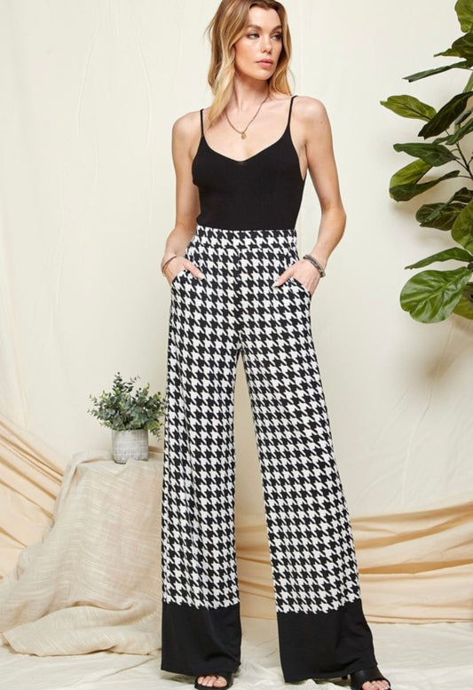 Houndstooth Palazzo Pants