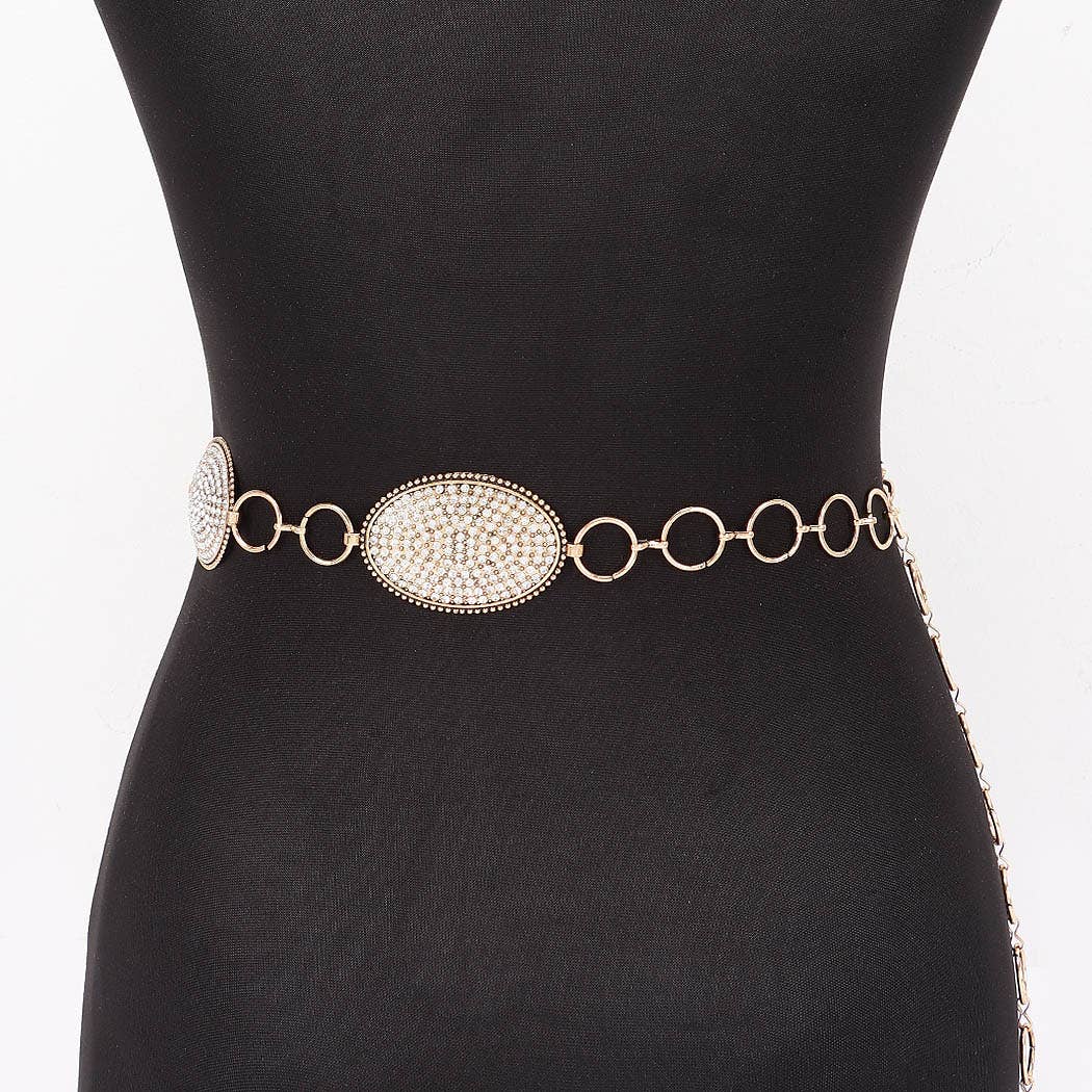 All Glam Rhinestone Chain Belt