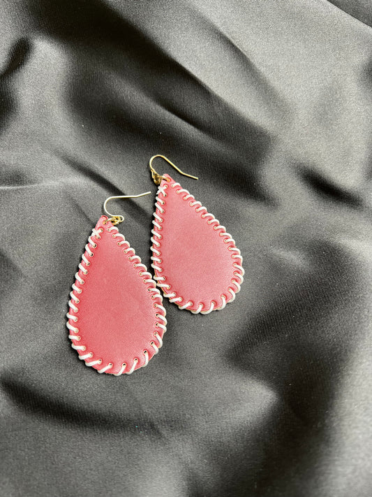 Maroon Braided Teardrop Earrings