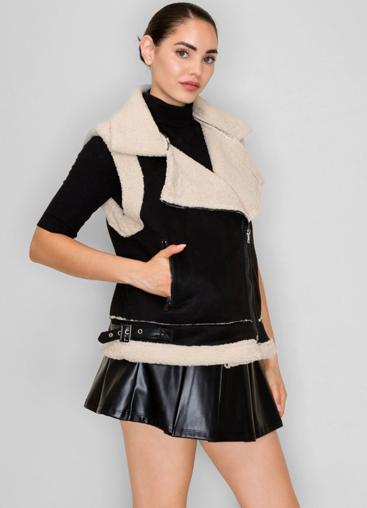 Fierce & Cozy Two-Tone Vest: Posh Adara