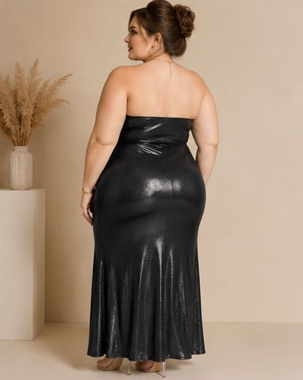 Metallic Mermaid Plus Size Formal Party Dress