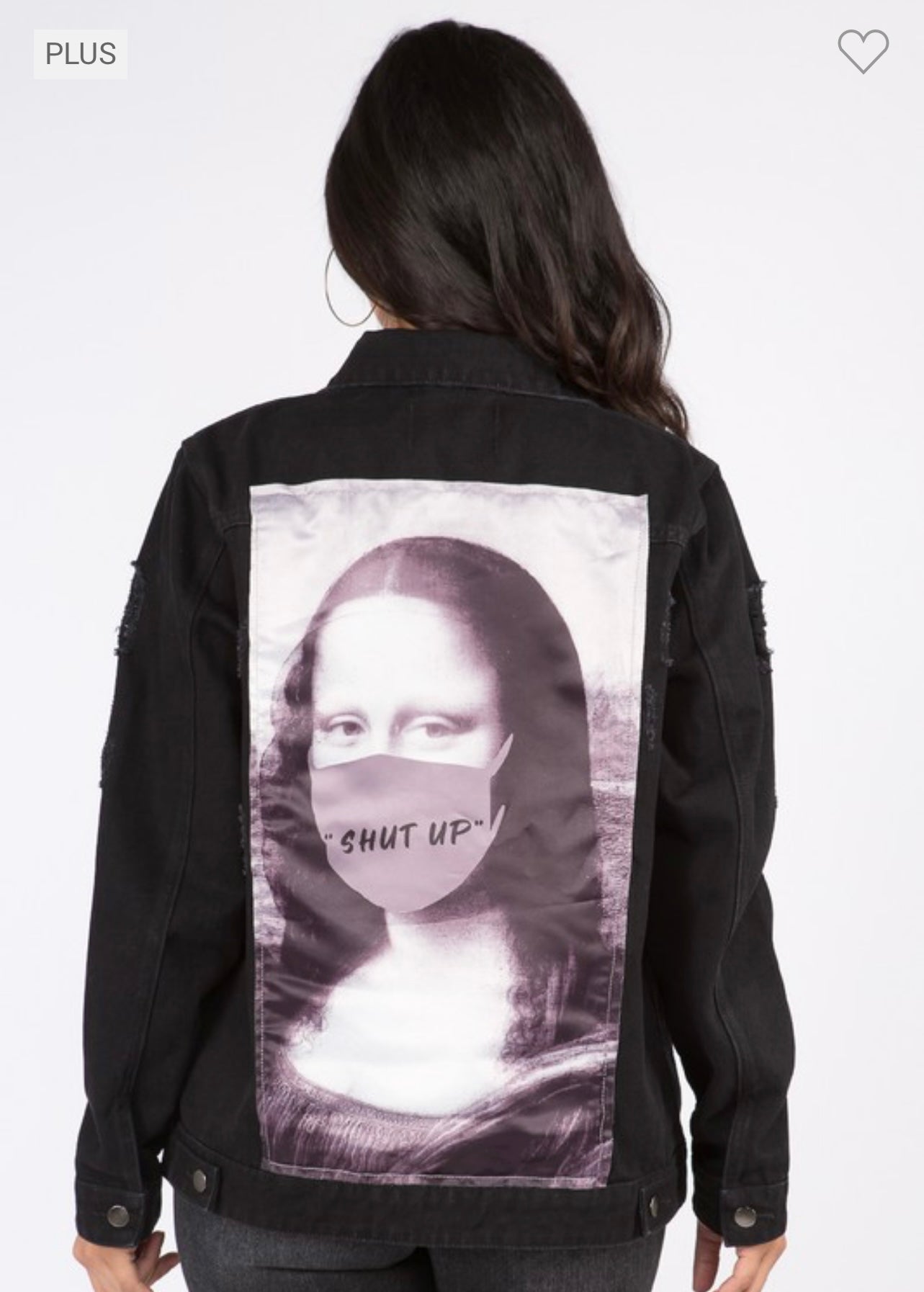 Silenced Mona Lisa Distressed Jean Jacket-PLUS