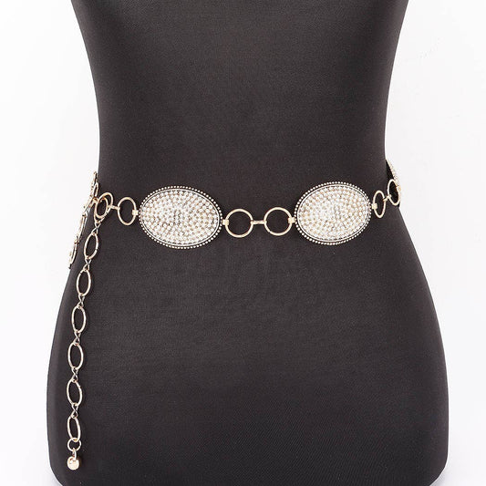 All Glam Rhinestone Chain Belt