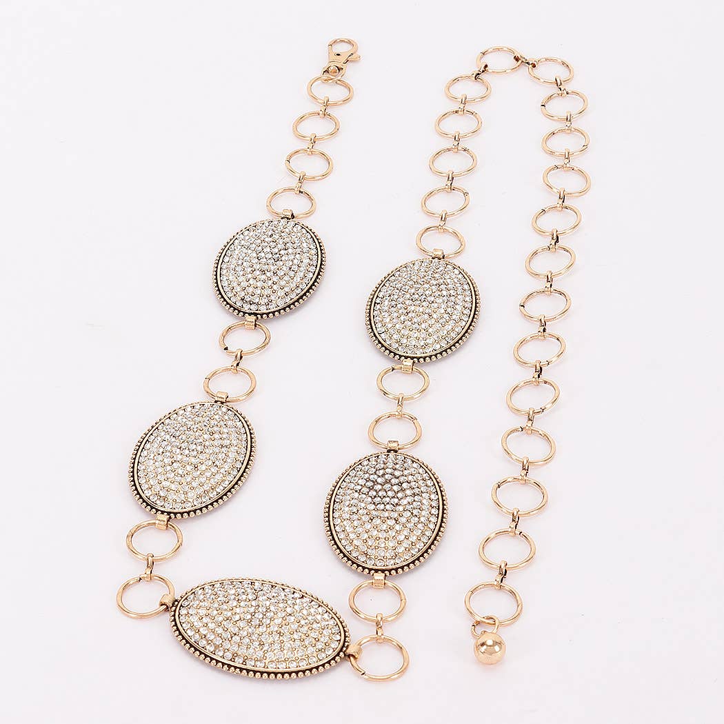 All Glam Rhinestone Chain Belt
