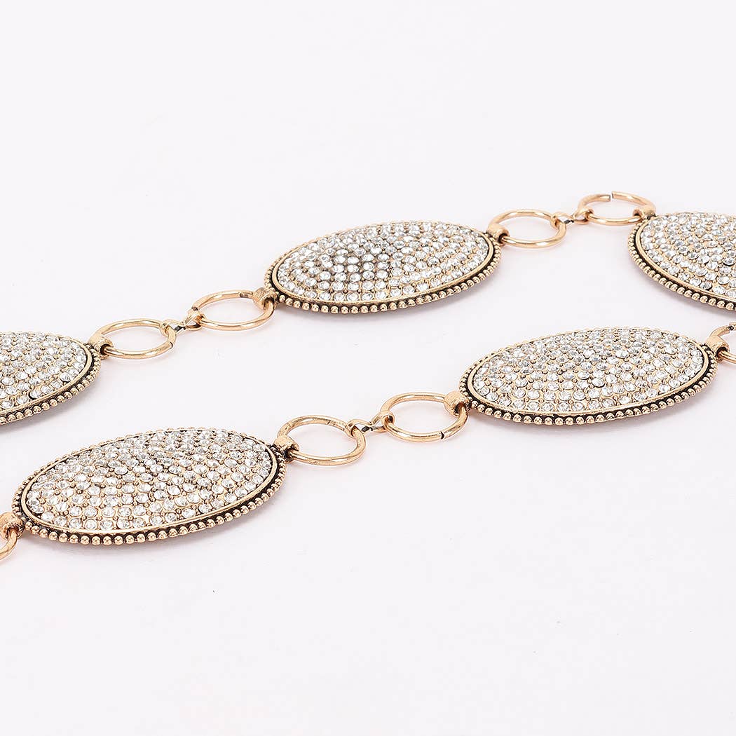 All Glam Rhinestone Chain Belt