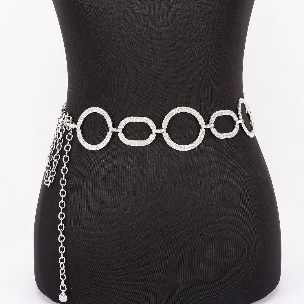 Hoops & Loops Rhinestone Chain Belt