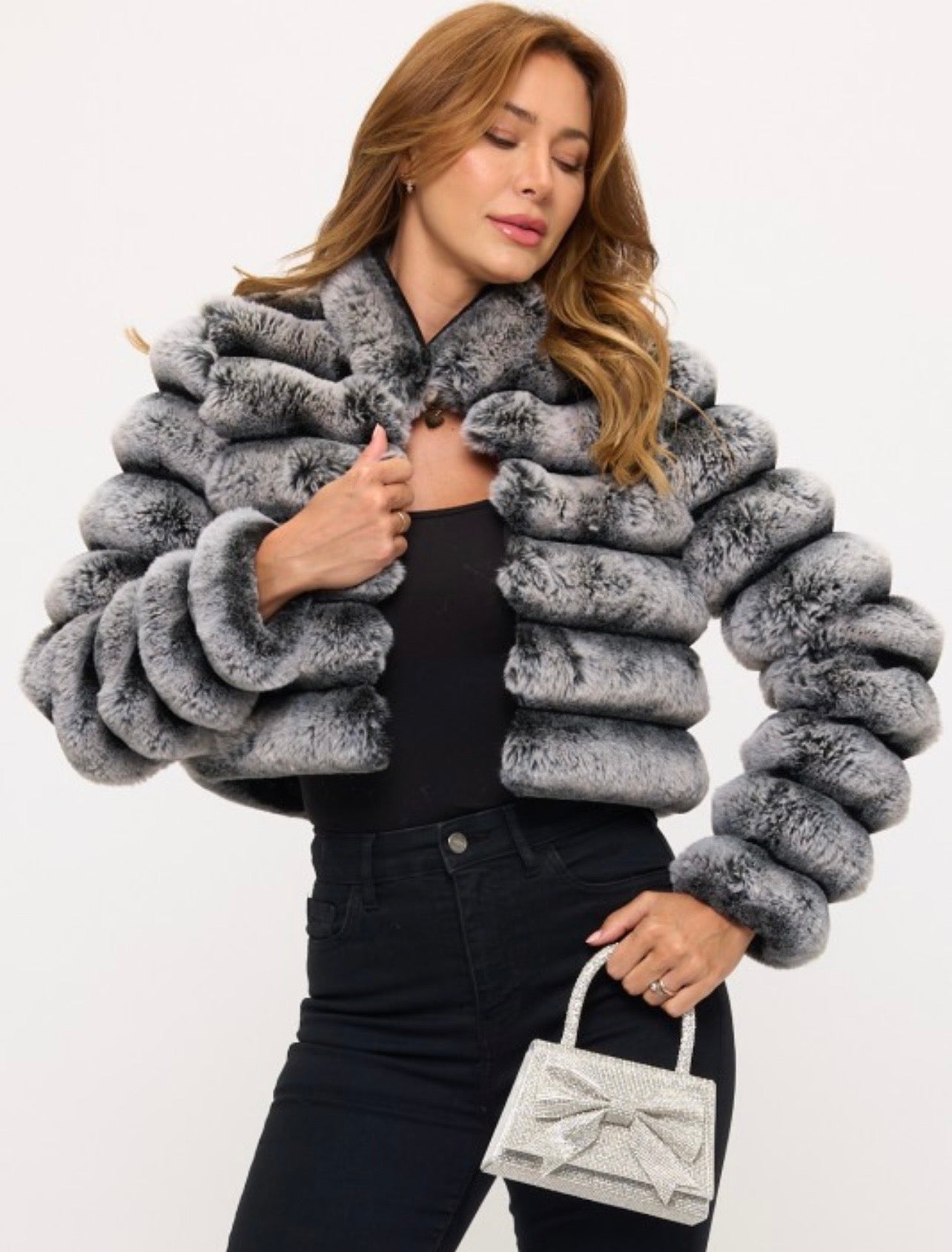 Faux Chinchilla Crop Jacket