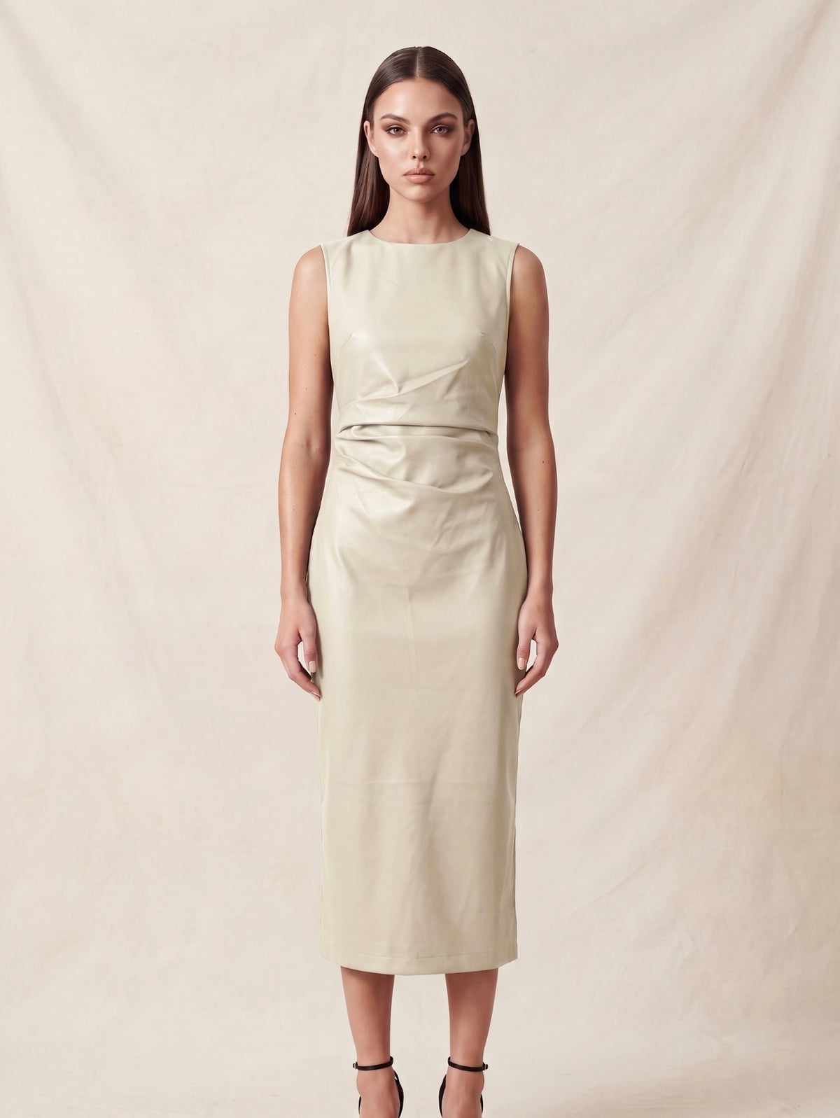 Ice Queen Ivory Vegan Leather Dress: Posh Adara