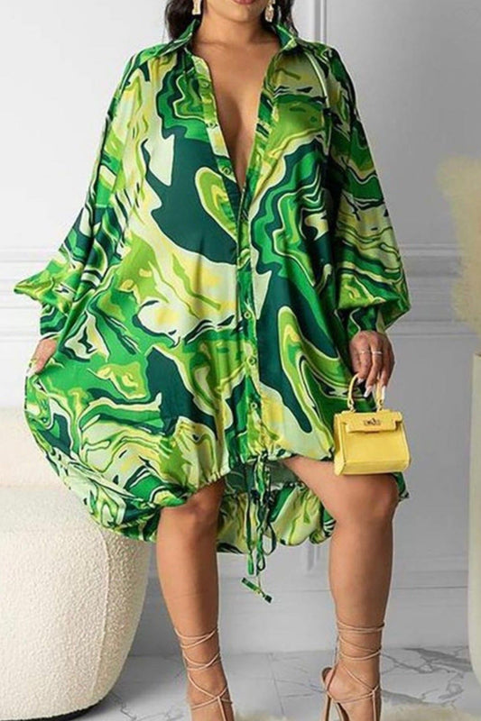 Green Multicolor Shirt/Dress