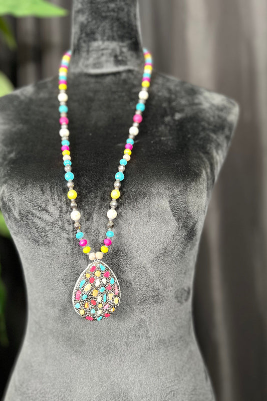 Necklace Multi Color Long