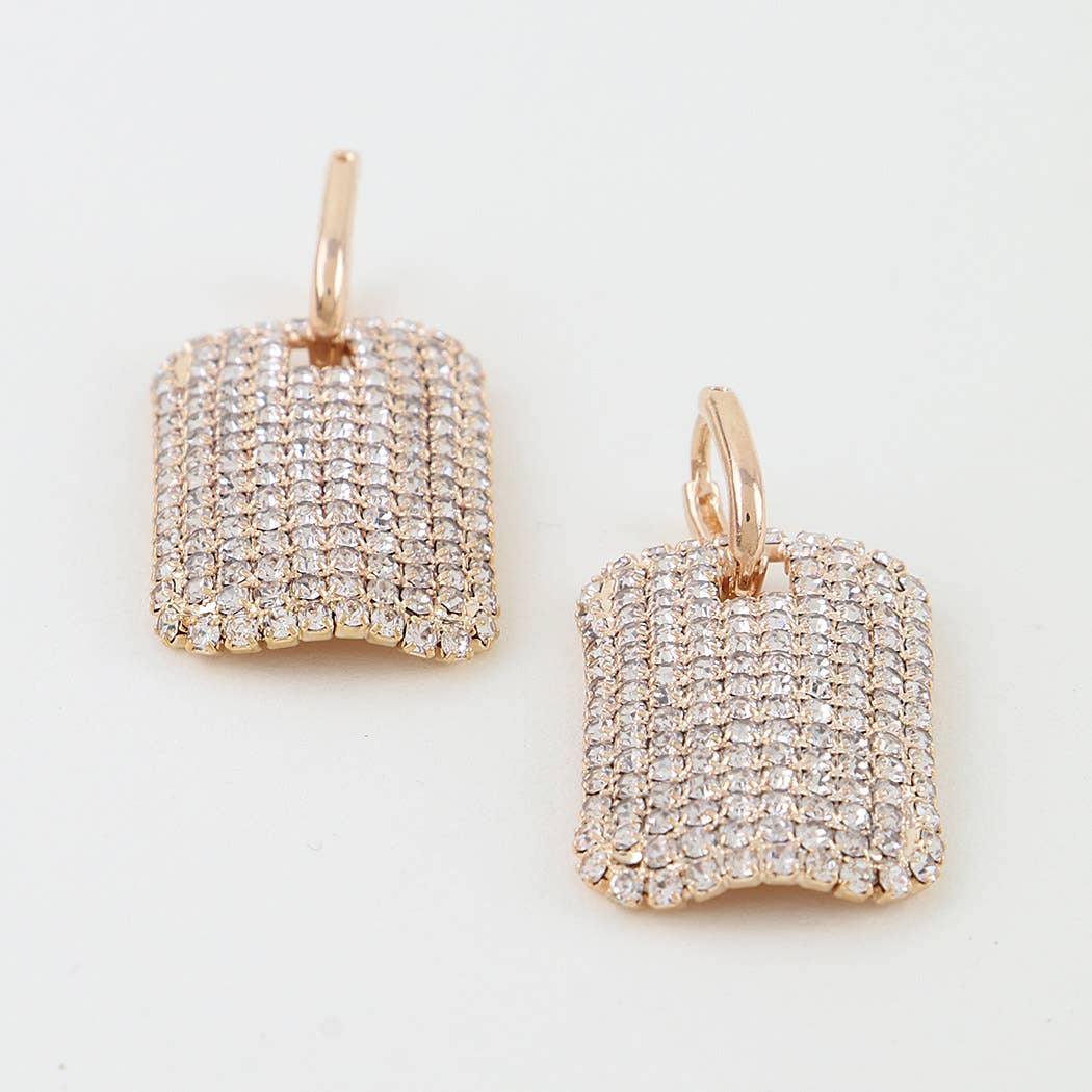Bejeweled Frame Drop Earrings