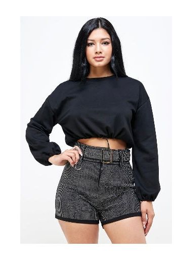 Black crop Sweatshirt