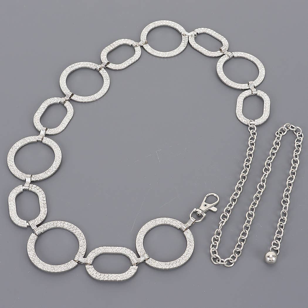 Hoops & Loops Rhinestone Chain Belt