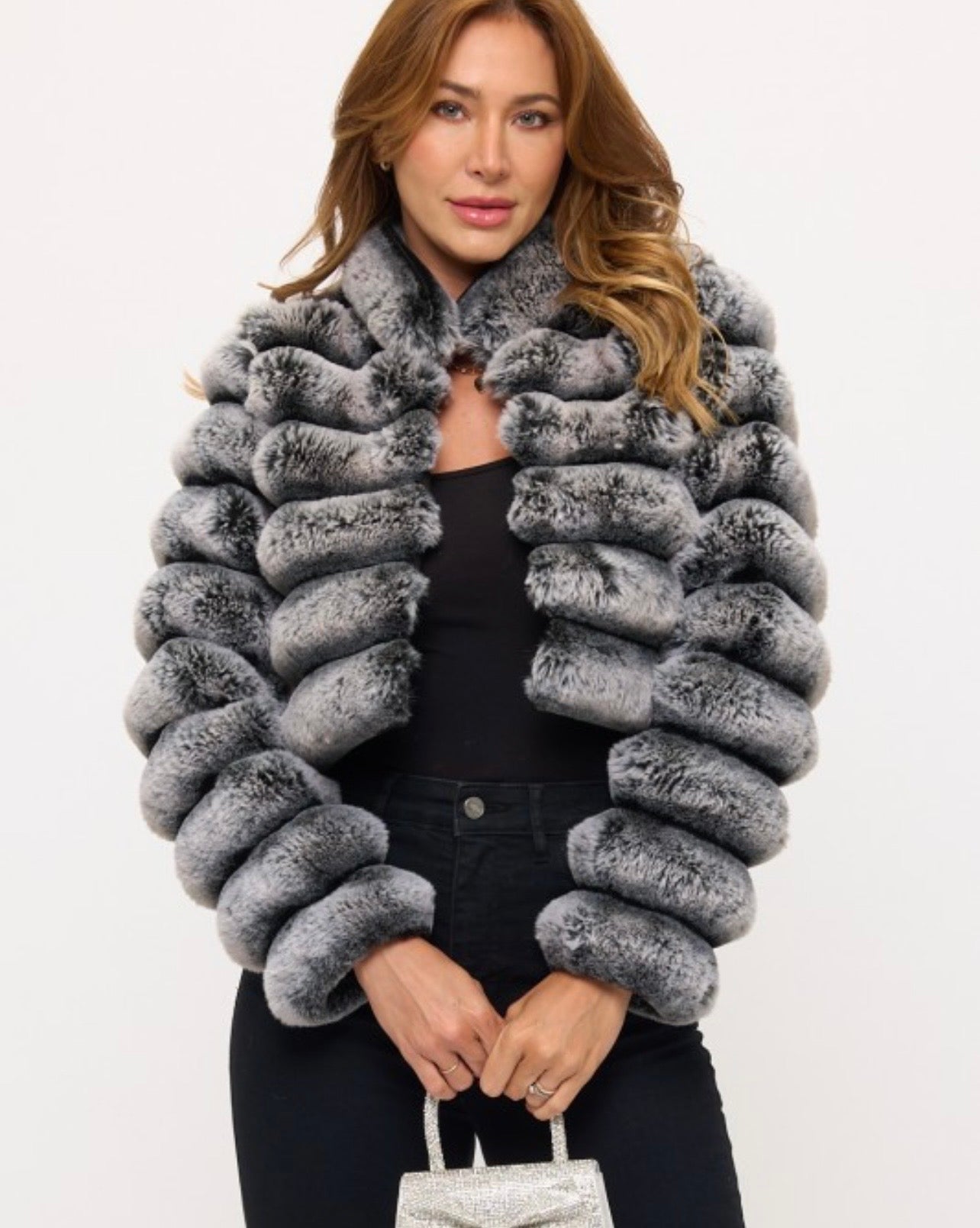 Faux Chinchilla Crop Jacket