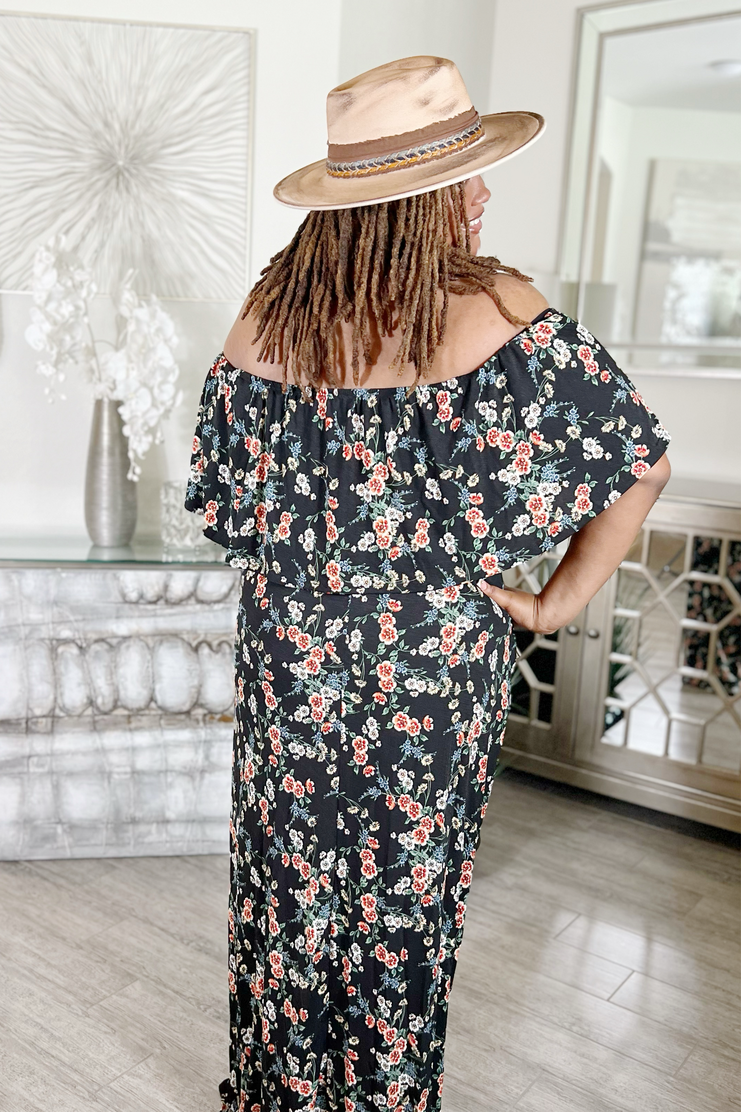 Floral Off The Shoulder Maxi Dress