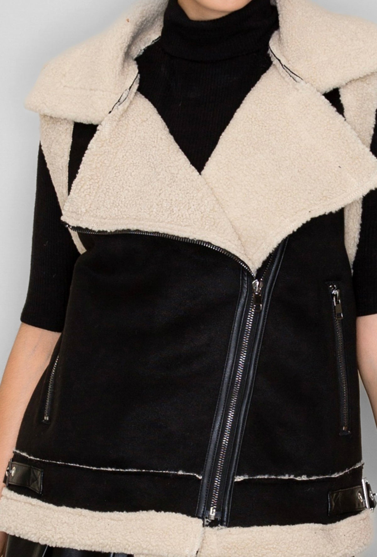 Fierce & Cozy Two-Tone Vest: Posh Adara