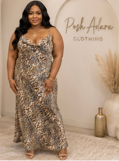 Wild & Wonderful Cheetah Print Plus Size Slip Dress