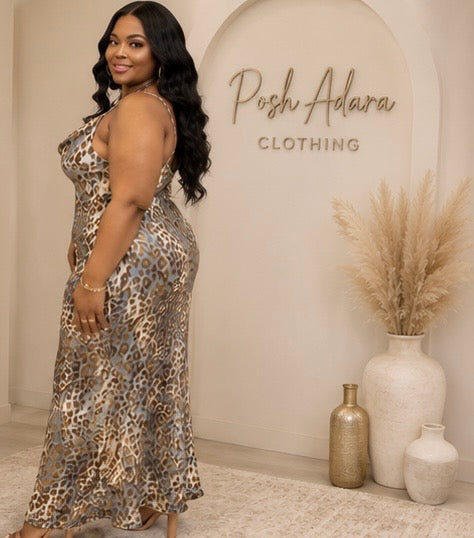 Wild & Wonderful Cheetah Print Plus Size Slip Dress