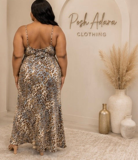 Wild & Wonderful Cheetah Print Plus Size Slip Dress