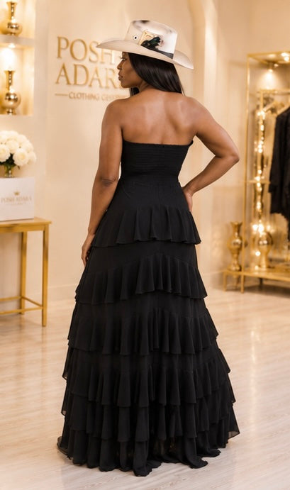 Saddle Song Sweetheart Long Flowing High Split Dress