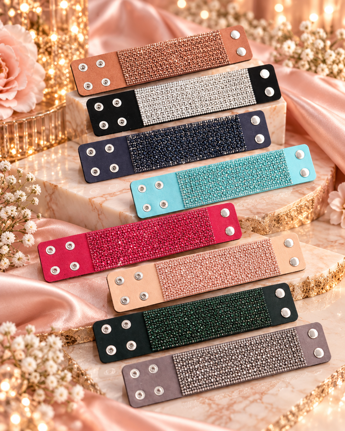 Sparkle Glam Lightweight Cuff Bracelet-Posh Adara