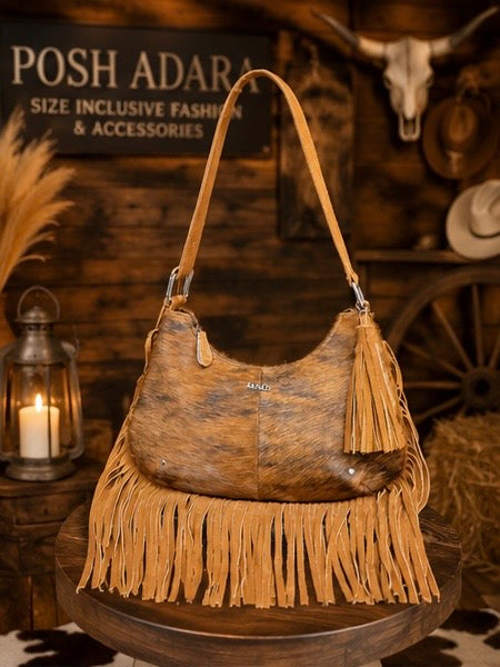 Genuine Leather Fringe Boho Bag