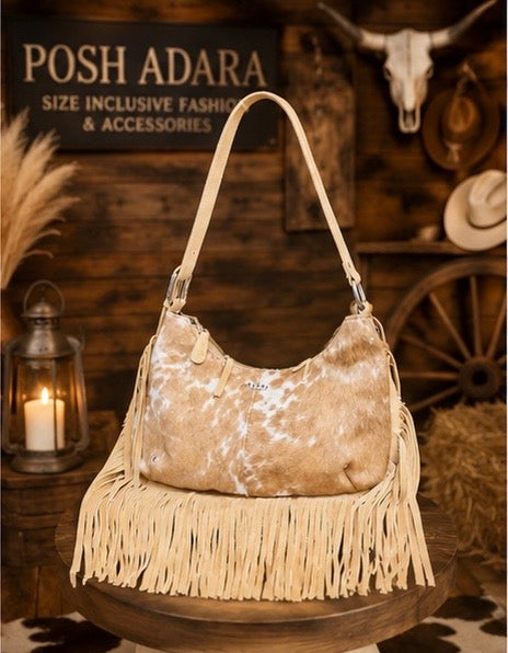 Genuine Leather Fringe Boho Bag