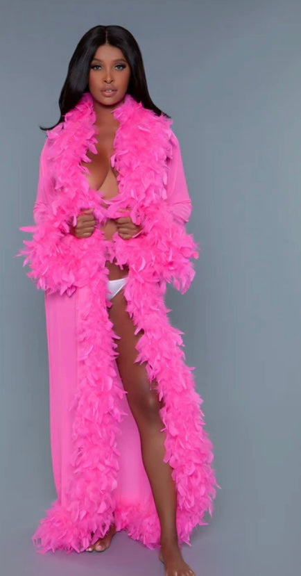 Glamour Feather Robe Pink