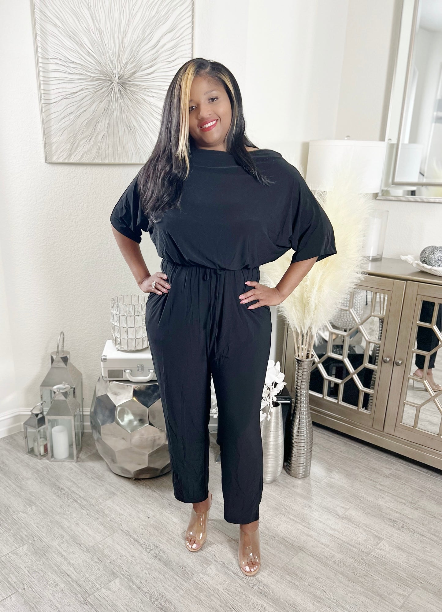 My Girl Off The Shoulder Jumpsuit-Plus