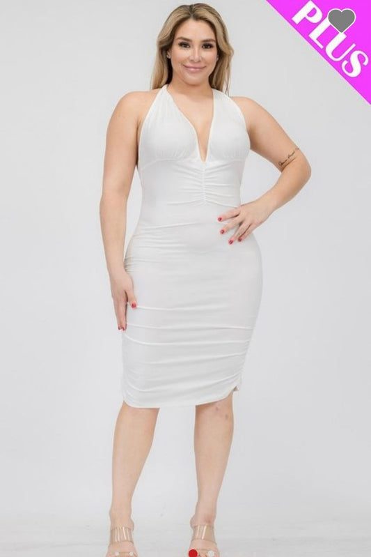 White V-Neck DRESS