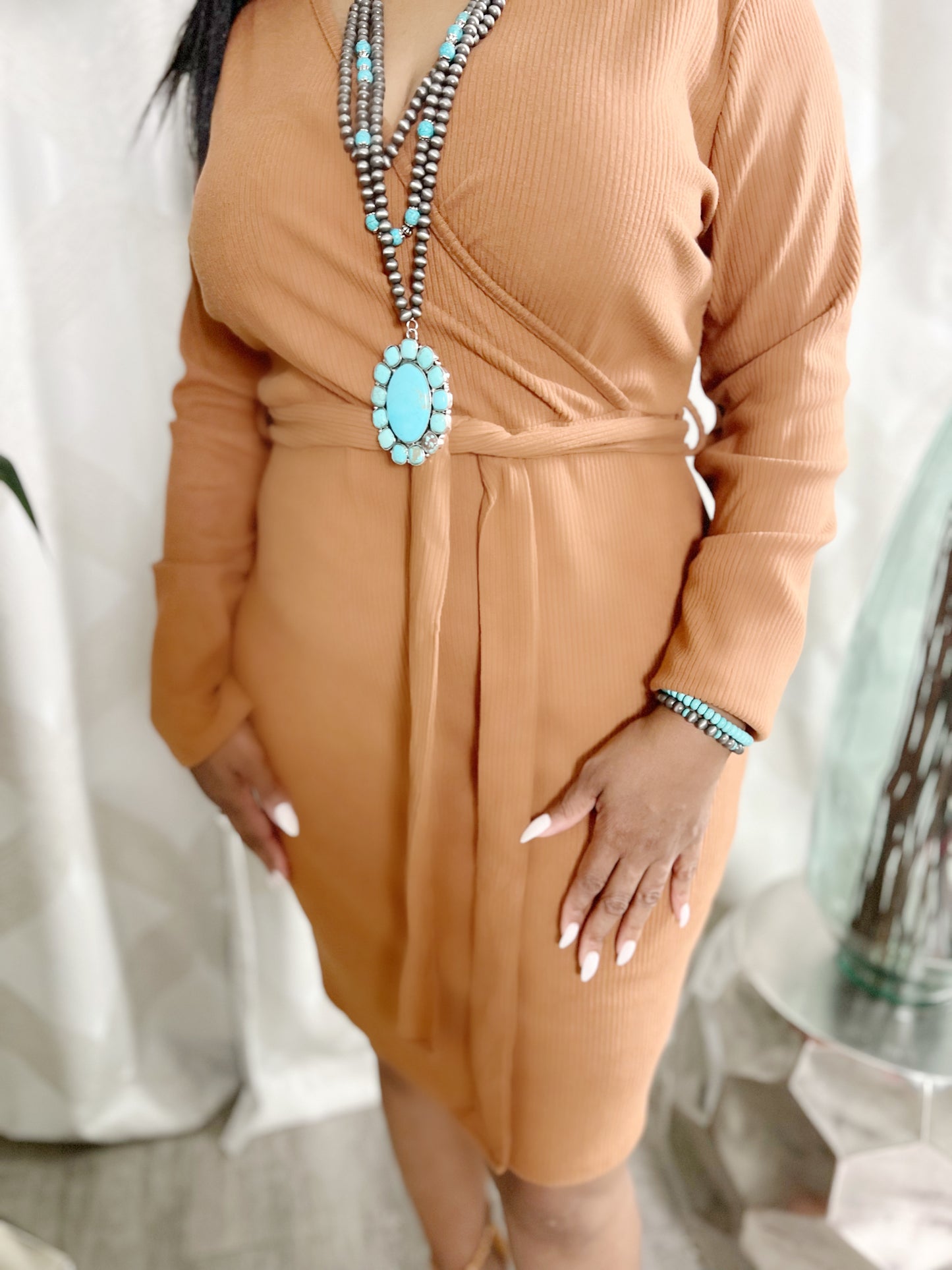 (Plus) Never Rusty Wrap Dress