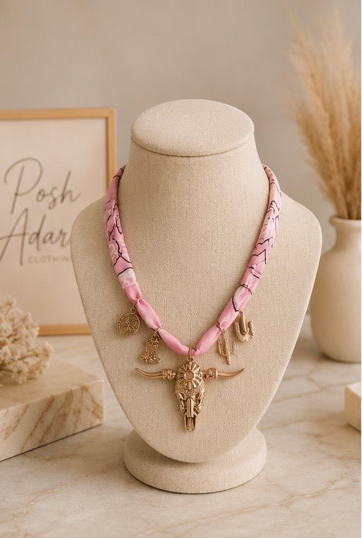 Wild Women Wear Pink-Bandana Necklace