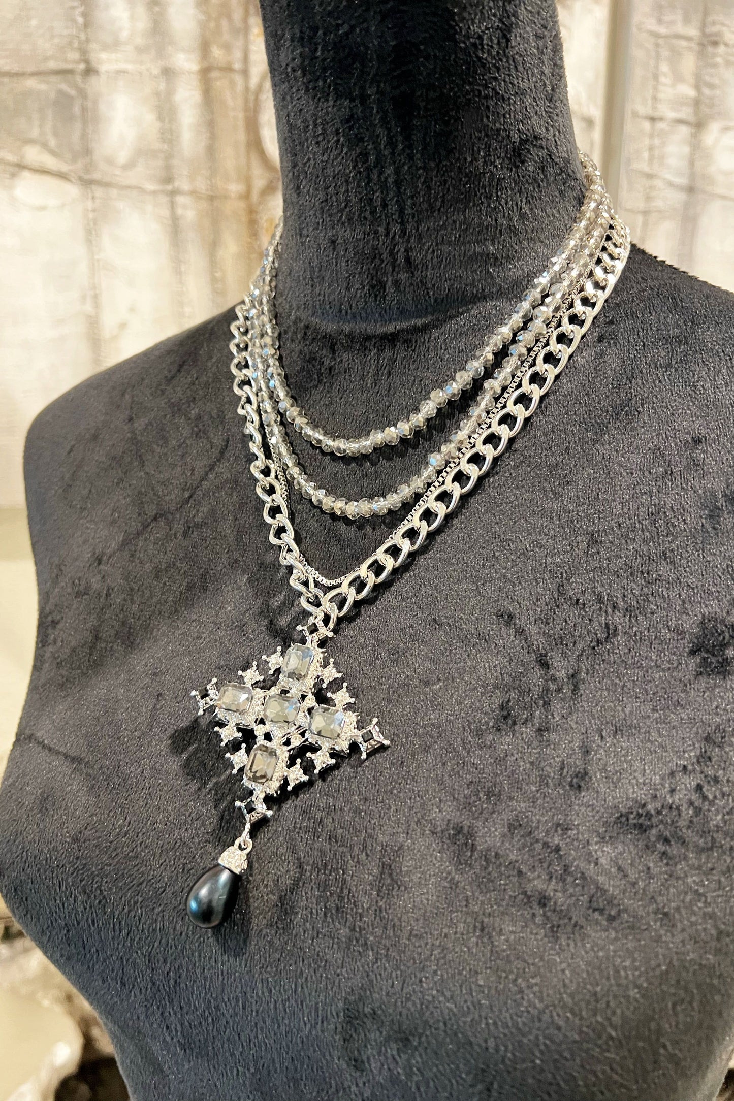 Layered In Loveliness Cross Necklace