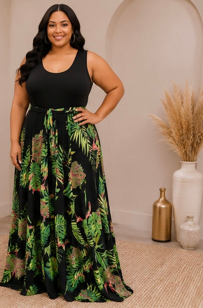 Island Bliss Dress: Plus Size Maxi Dress