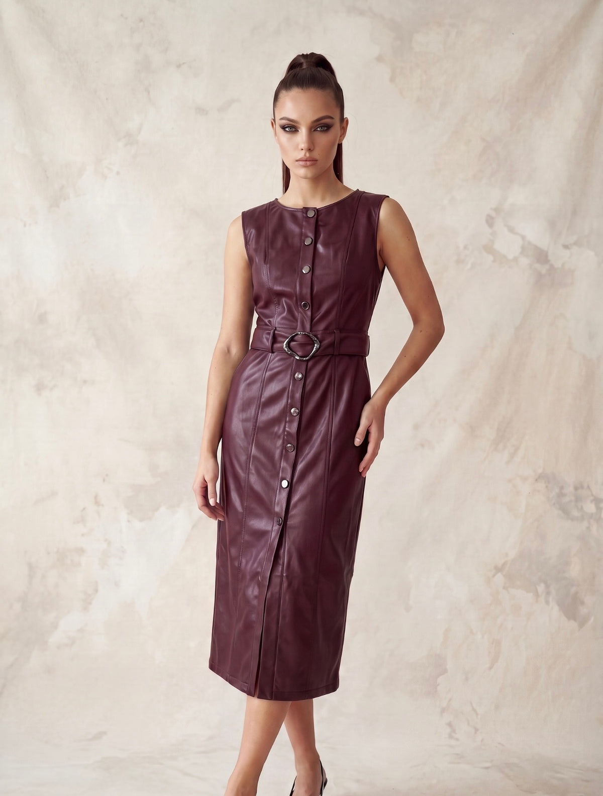 Deep Dark Brown Button Down Dress: Posh Adara