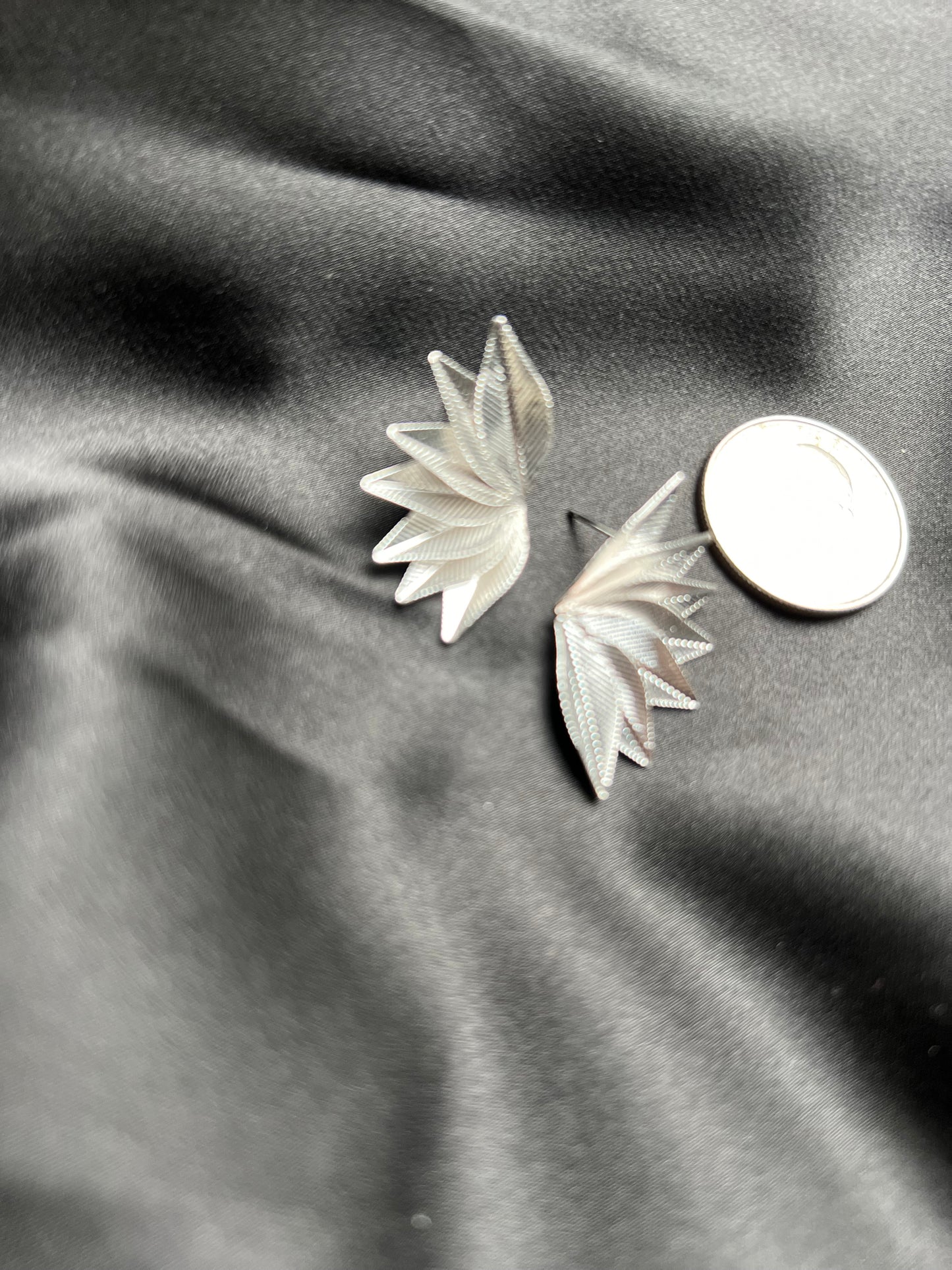 Silver Fans Fashion Earrings