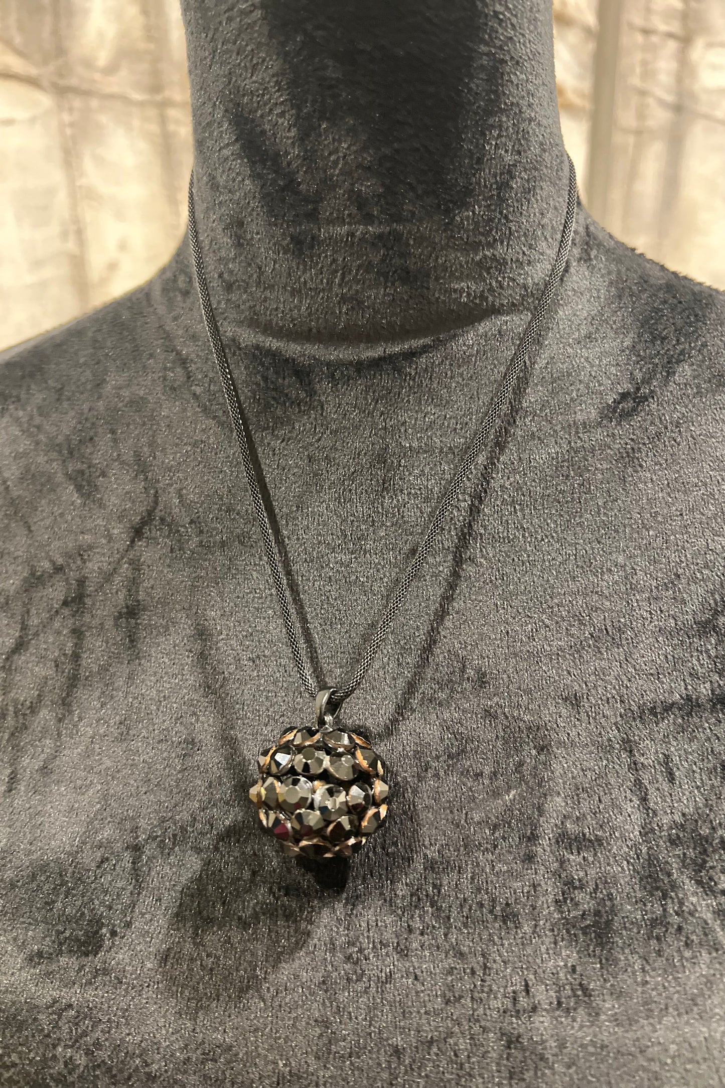 Black Sphere of Gems Necklace