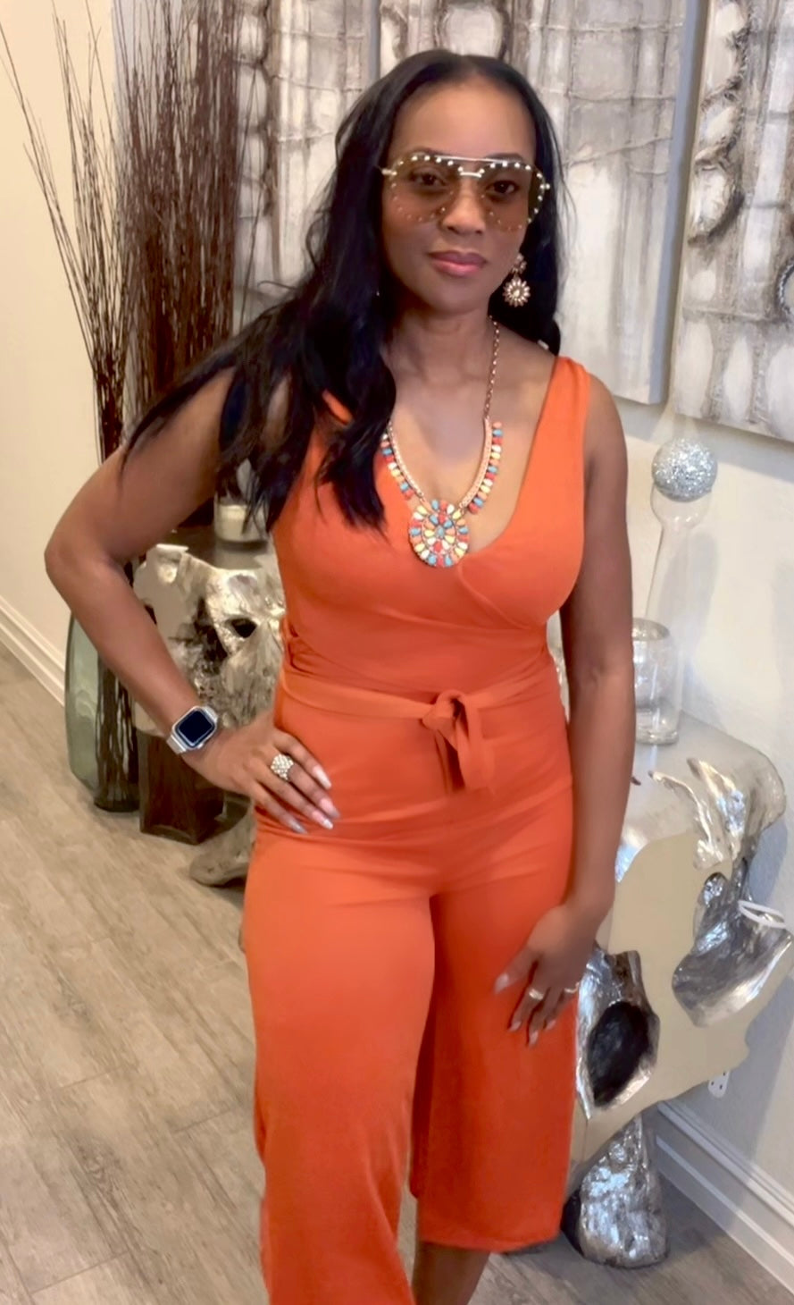 Be A Baddie Wrap Front Capri Romper