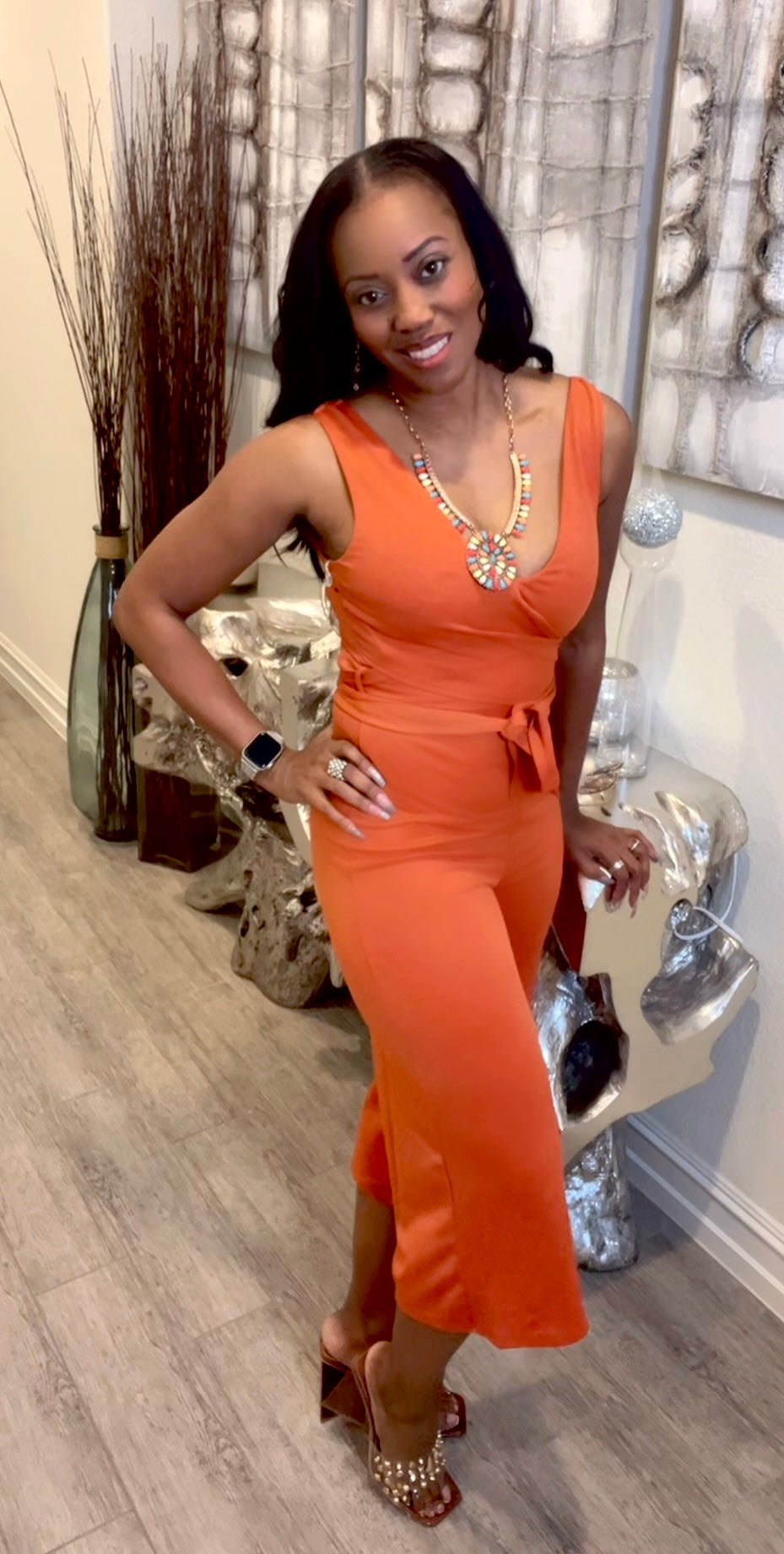 Be A Baddie Wrap Front Capri Romper