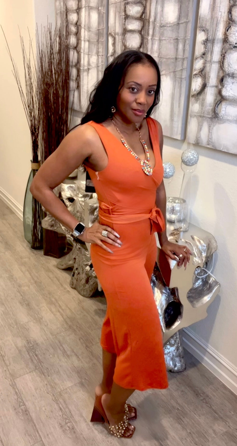 Be A Baddie Wrap Front Capri Romper