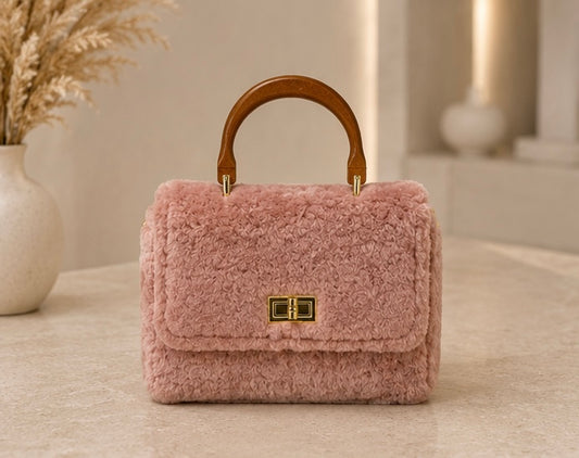 Blushing and Bold Fuzzy & Fabulous Handbag