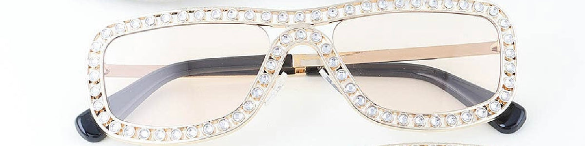 Crystal Rhinestone Wrap Around Sunglasses
