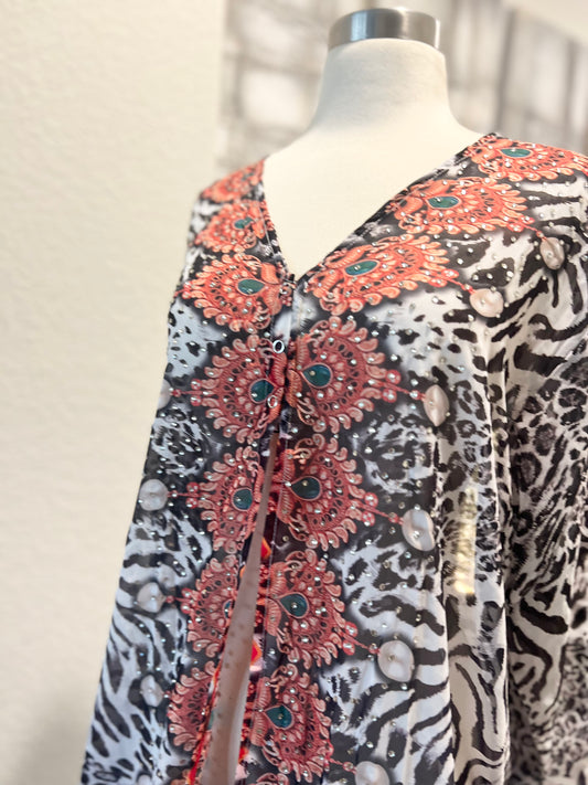 Sparkling Peacock Cover Up Dress